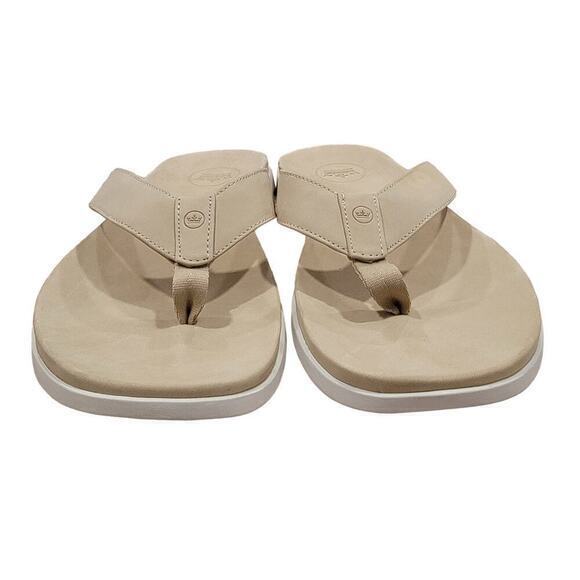 Peter Millar Men's Hyperlight Slide Flip Flop Tan Nubuck size 13 Comfort Leather - Picture 2 of 10